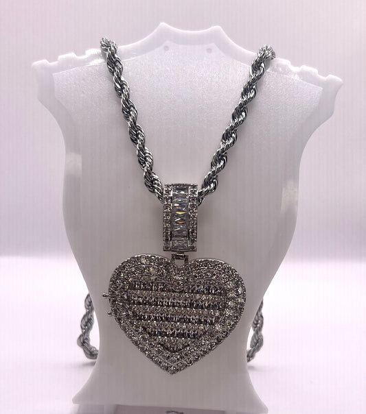 Silver Open Heart Necklace