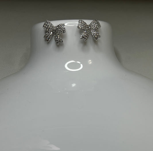 Silver Bow Earrings