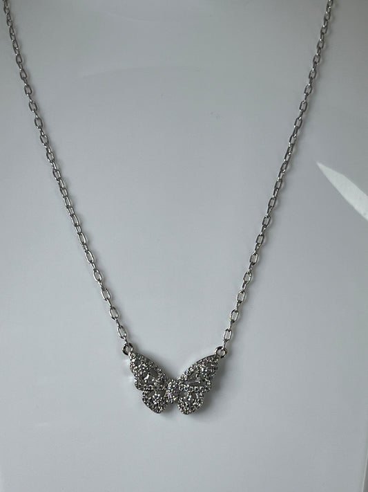 Luxury Silver Butterfly Necklace